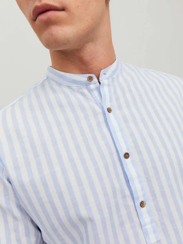 JPRBLASUMMER HALF PLACKET SHIRT L/S SN Cashmere Blue 2