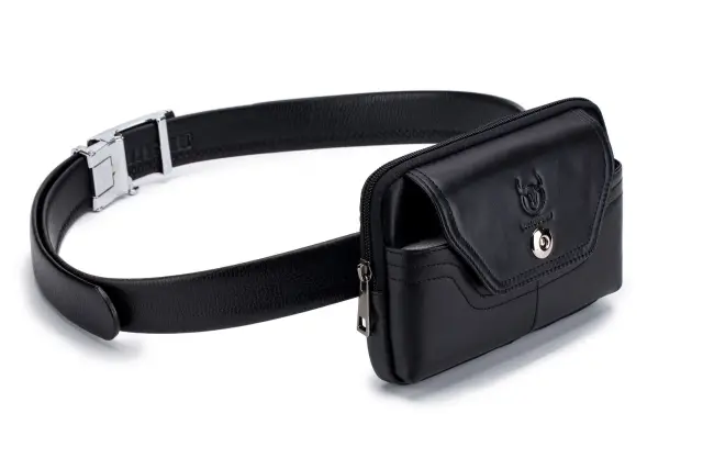 Δερμάτινο τσαντάκι μέσης (ζώνης) Bull Captain YB 04 μαύρο - One Size 3