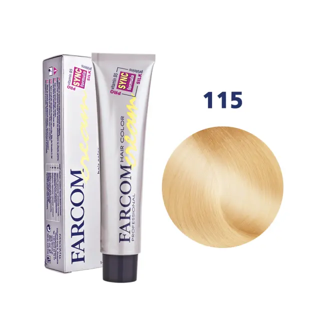 FARCOM Μόνιμη Κρέμα Βαφή 60ml 115 ΞΑΝΘΟ ΠΟΛΥ ΑΝΟΙΧΤΟ ΤΗΣ ΣΑΜΠΑΝΙΑΣ