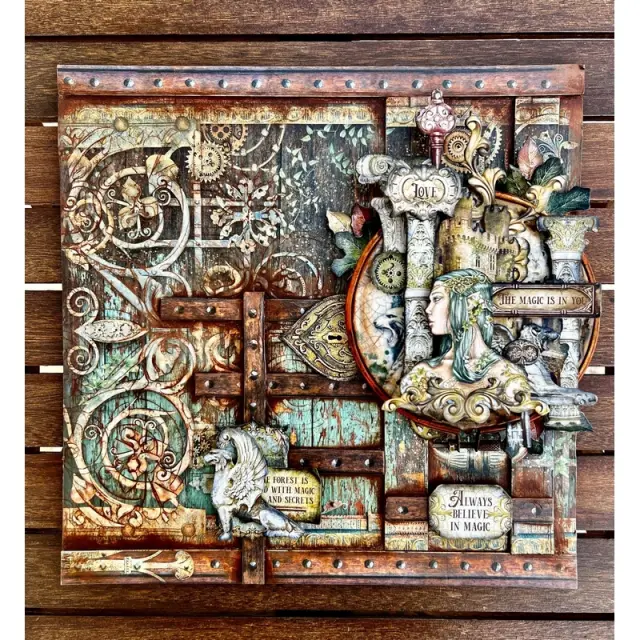 Χαρτιά scrapbooking Stamperia 10τεμ, 30.5x30.5cm, Maxi Background, Magic Forest 2