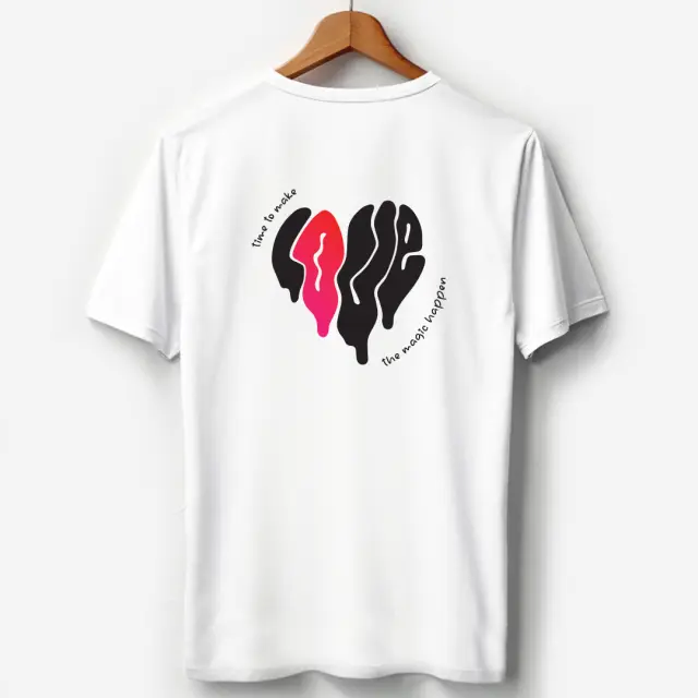T-shirt Noshame® Λευκό με τύπωμα Graffiti Heart - 122471 - XXL 3