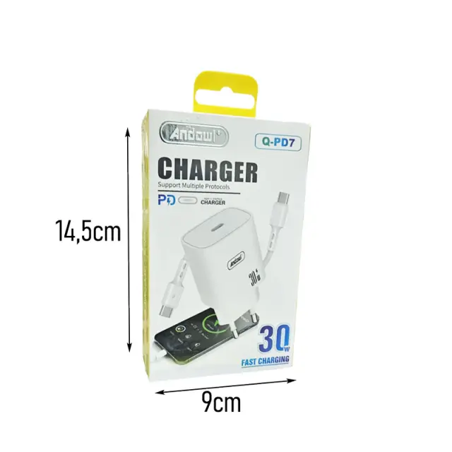 Andowl Φορτιστής Ταχείας Φόρτισης 30W Q-PD7 - Fast Charger 075784 2