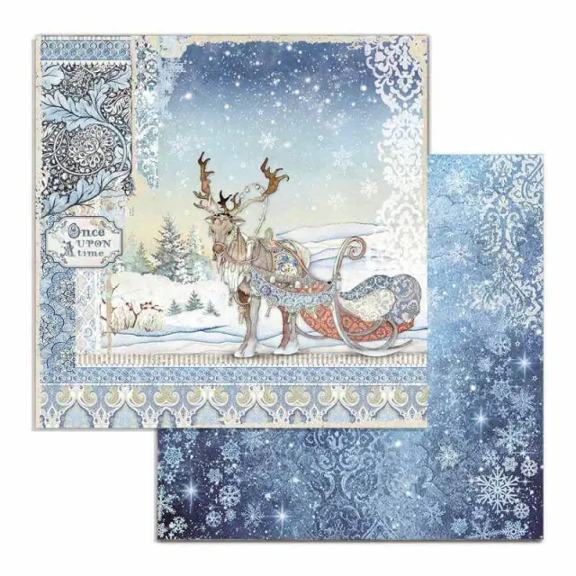 Χαρτί Scrapbooking Stamperia Διπλής Όψης - Winter Tale Deer - 31x30cm