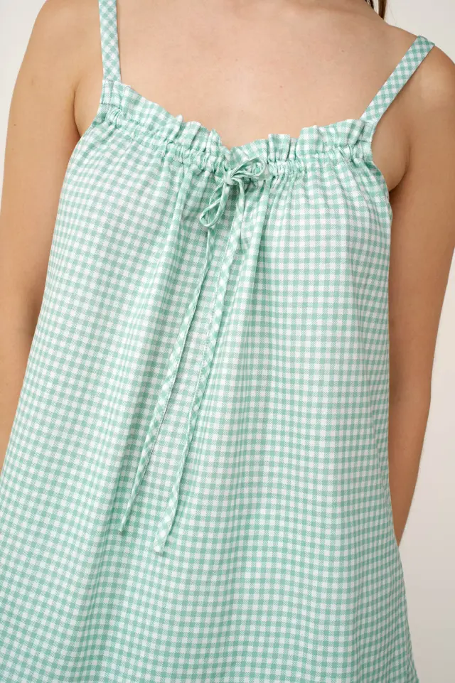 Vamp Pillow Talk Πιτζαμάκι Baby Doll Πτι-Καρό Green Harbor - XL 2