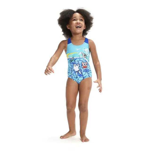 Speedo Girl's Digital Printed Swimsuit Μπλε 80797015161 (Speedo) - 98 3