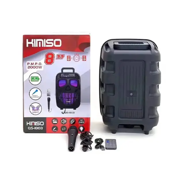 Σύστημα Karaoke με Ενσύρματo Μικρόφωνo QS-1803 σε Μαύρο Χρώμα 2