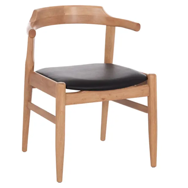ΠΟΛΥΘΡΟΝΑ FB99946.01 RUBBERWOOD ΣΕ LIGHT OAK & PU ΣΕ ΜΑΥΡΟ 57x53x72Υεκ