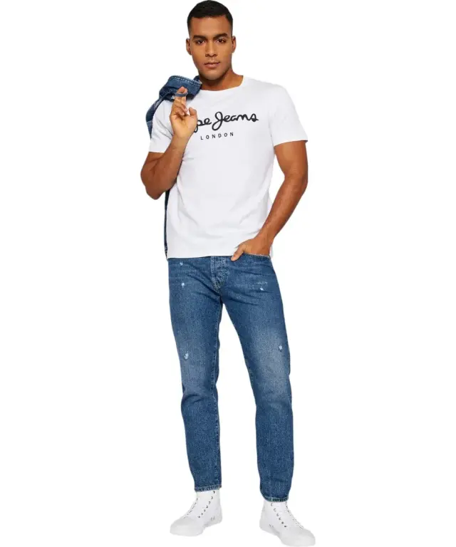 Pepe Jeans - Ανδρικό T-shirt Original Stretch PM508210-800 Λευκό 2