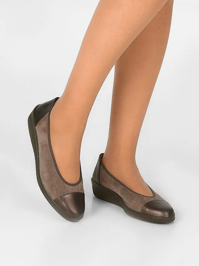 Gabor Μπαλαρίνες Γυναικείο δέρμα/δέρμα Nubuck Καφέ GAB/06402 20-MOHAIR 2