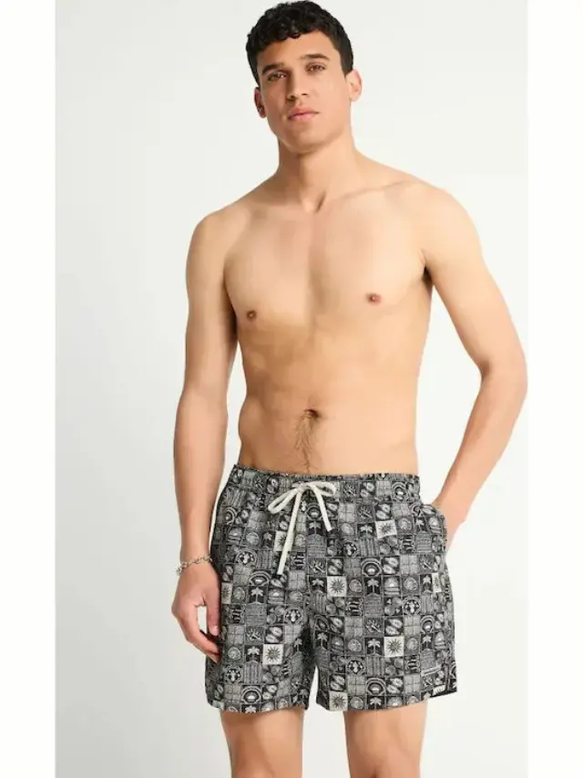 Funky Buddha Men's Swimwear Shorts Anthracite FBM013-012-16 - 2XL
