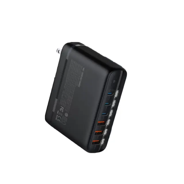 LDNIO GaN Πολυφορτιστής ταξιδίου 140W με 6 θύρες USB και ένδειξη V/A A6140C (A6140)