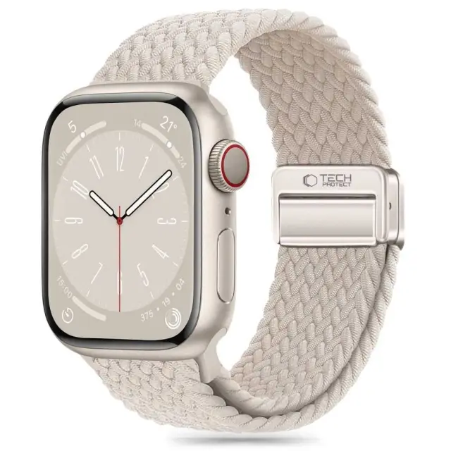Tech-protect Nylonmag Apple Watch 8 / 9 / 10 / 11 / 12 / Se / Ultra (44 / 45 / 46 / 49 Mm) Starlight
