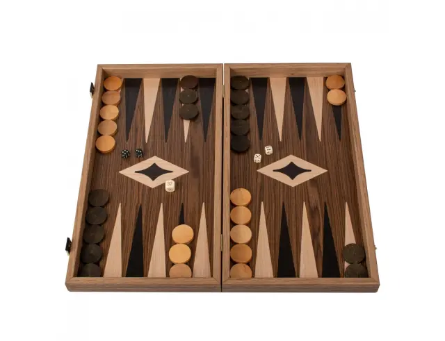 Σετ Χειροποίητο Τάβλι Premium American Walnut with Black Oak Manopoulos από Ξύλο με διαστάσεις 20x12cmTKK4
