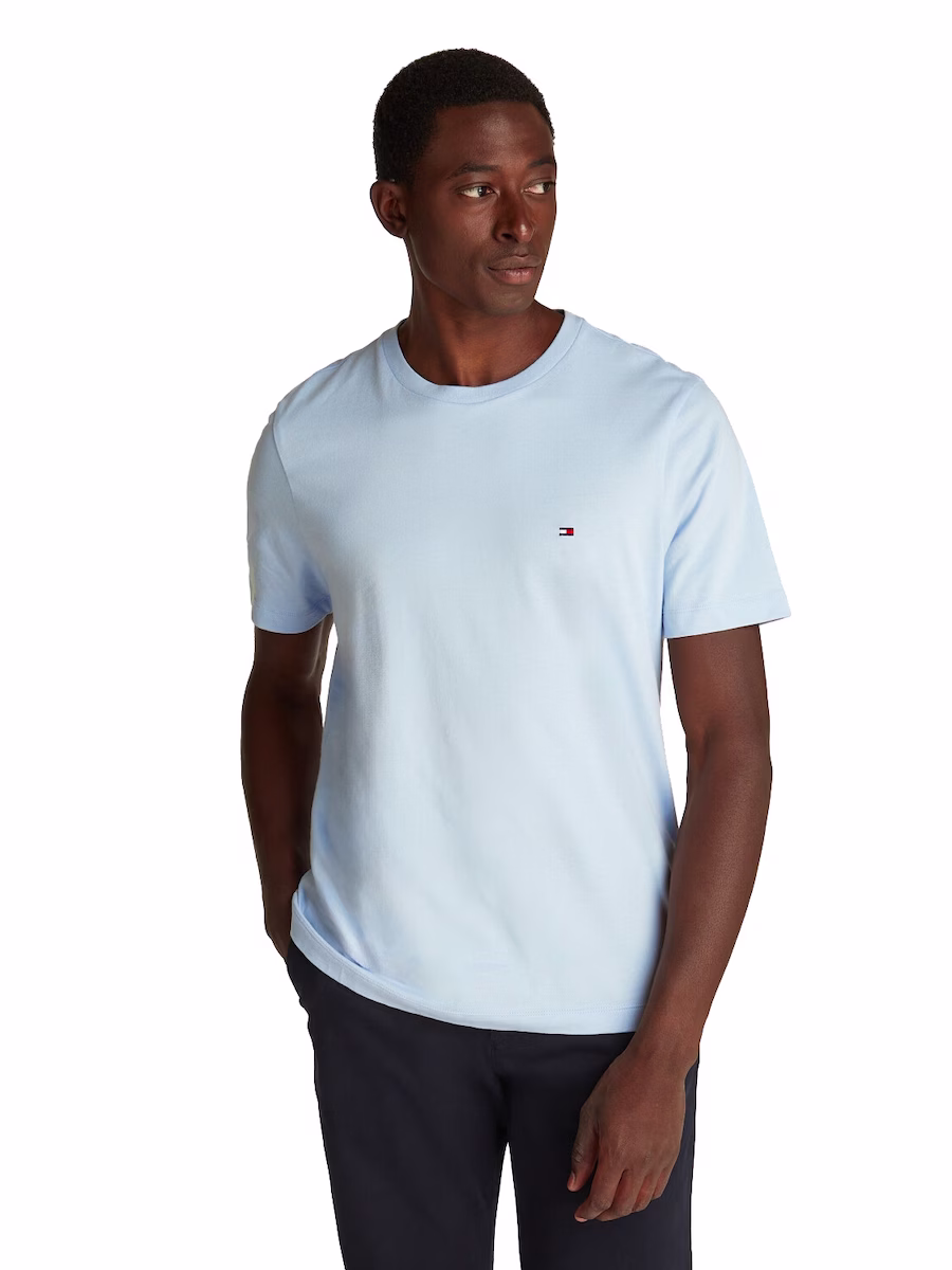 Tommy Hilfiger Ανδρικό ΓαλάζιοT-shirt με λαιμόκοψη Γαλάζιο
