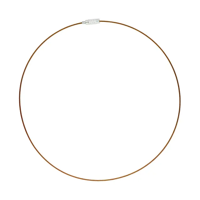 Λαιμαριά Steel Wire Ø1mm Chocolate Brown Ø14.5cm - 5τεμ