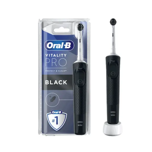 Oral-B Vitality Pro Protect X Clean, Ηλεκτρική Οδοντόβουρτσα με Χρονομετρητή Black 1 τμχ