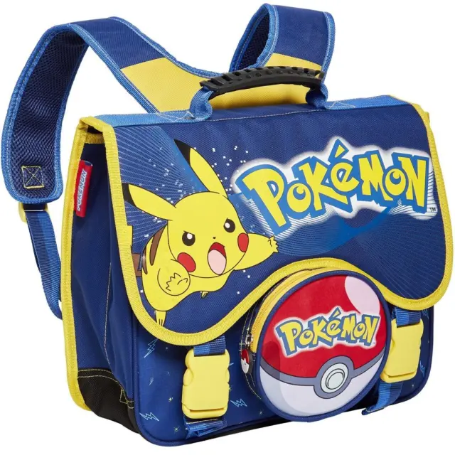 LaPlumeDoree POKEMON - Pikachu Τσάντα Νηπίου/Δημοτικού – 2 Θήκες + 1 Τσέπη BackPack ’40x41x16cm’ (226POE203ACS) Χωρίς Ροδακια