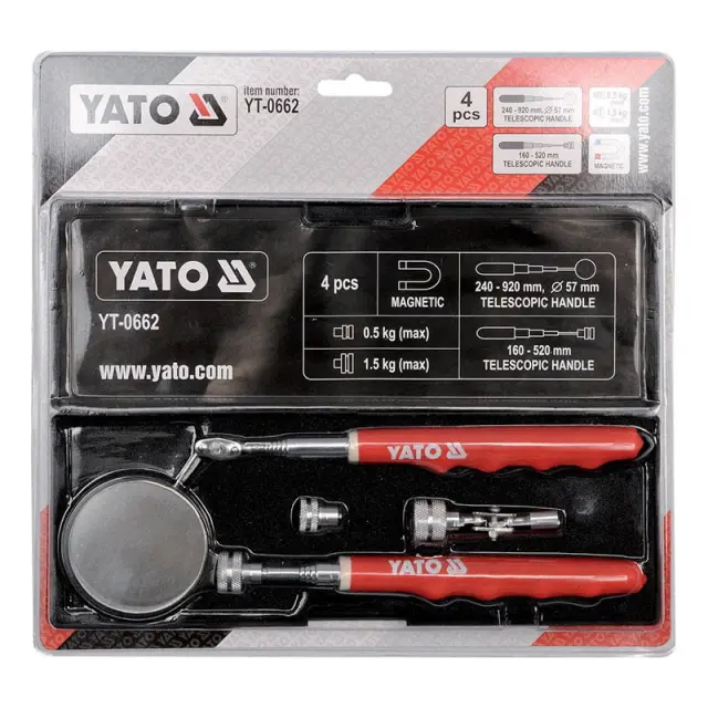 Yato Σετ Πτυσόμενου Μαγνήτη-Καθρέπτη YT-0662 2