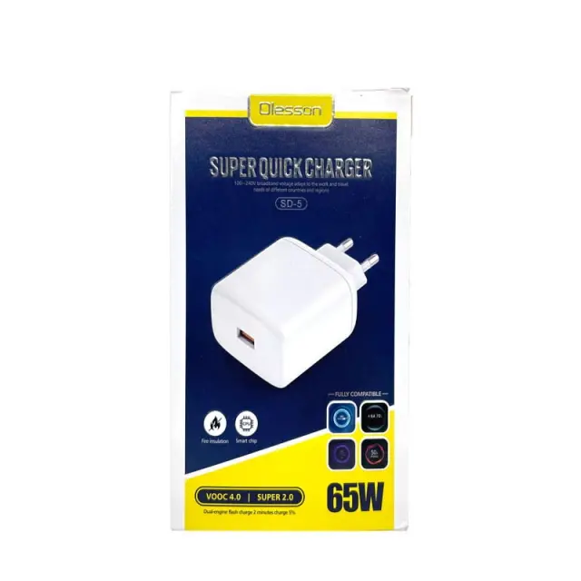 Olesson Φορτιστής κινητού με γρήγορη φόρτιση 65W VOOC4.0 SD-5 - Super quick charger 4300081