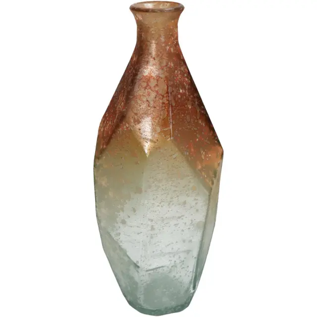 Βάζο Ώχρα Ανακυκλωμένο Γυαλί 13x13x31cm