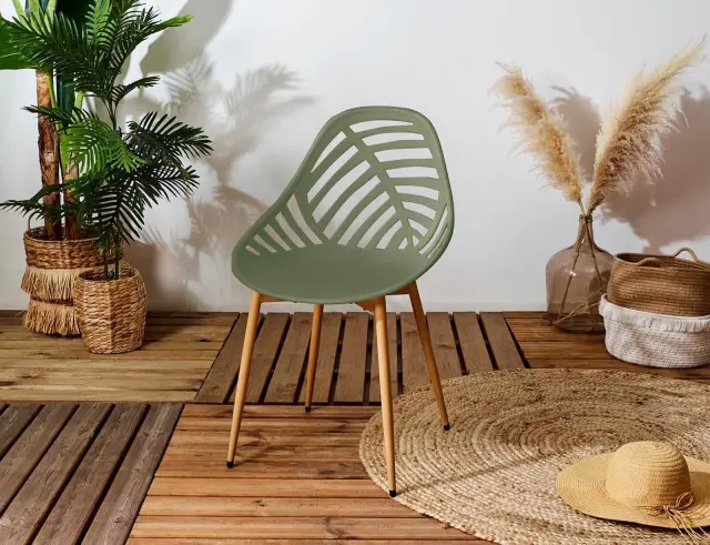 Καρέκλα κήπου Alameda Home Deco Factory με διαστάσεις 52.3x53.3x83.4cm - Olive HDO0337FS