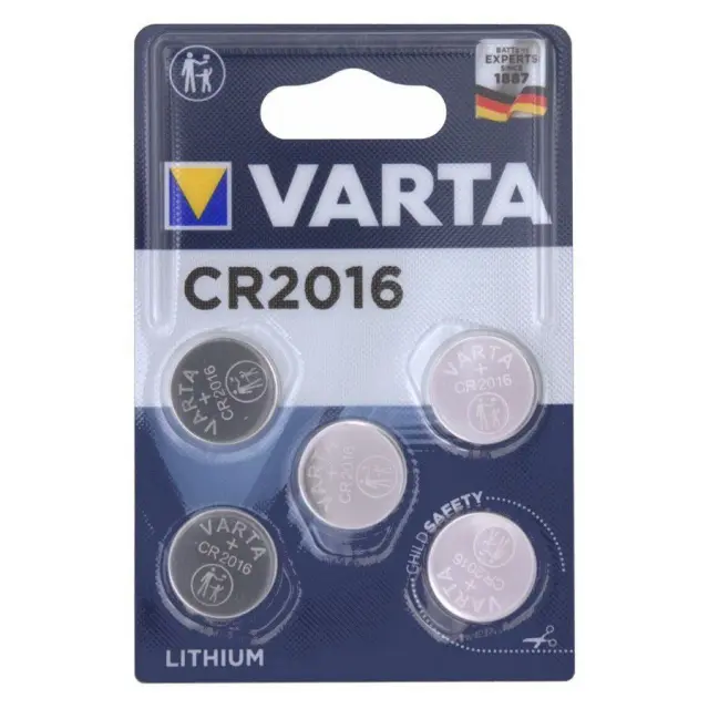 VARTA Lithium CR2016 μπαταρίες λιθίου ρολογιών 3V 5 τμχ