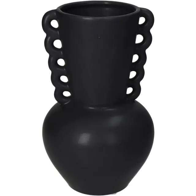Βάζο Μαύρο Κεραμικό 13.7x13.7x22cm
