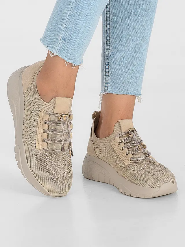 Gabor Sneakers Γυναικείο δέρμα Nubuck/ύφασμα Μπεζ GAB/73455 42-OAK 2