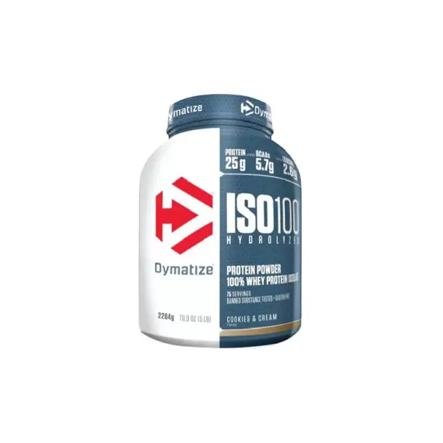 Dymatize ISO 100 Hydrolyzed Πρωτεΐνη Ορού Γάλακτος Χωρίς Γλουτένη με Γεύση Cookies & Cream 2.264kg