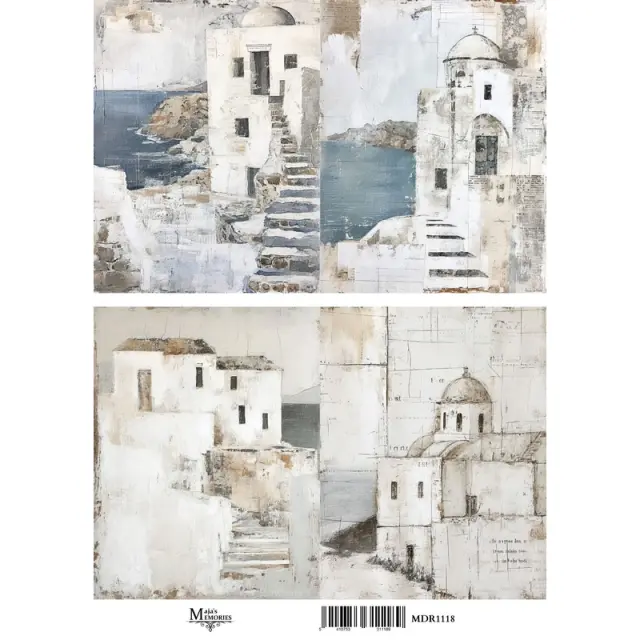 Ριζόχαρτο Maja's Memories, 30x42cm, Νησιώτικα τοπία, MDR1118