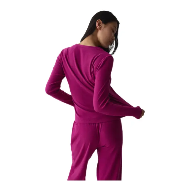 Triumph Γυναικεία Μπλούζα Πυτζάμας Mix & Match LSL Soft, Χρώμα Magenta - S 2