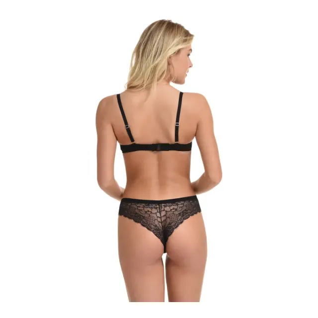 Miss Rosy Γυναικείο Σουτιέν Push-up Nature Δαντέλα, Χρώμα Μαύρο 2