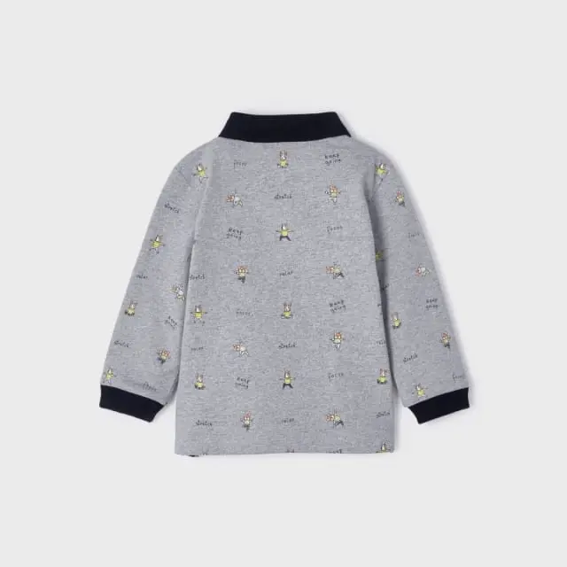Baby 6 μηνών έως 4 ετών Πόλο μακρυμάνικο σταμπωτό ECOFRIENDS γκρι σκούρο - 12M 2
