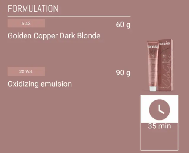 Sensus Color Grace M3K 6.43 Dark Copper Golden Blonde 100ml - (μόνιμη βαφή ξανθό χάλκινο σκούρο ντορέ) 3