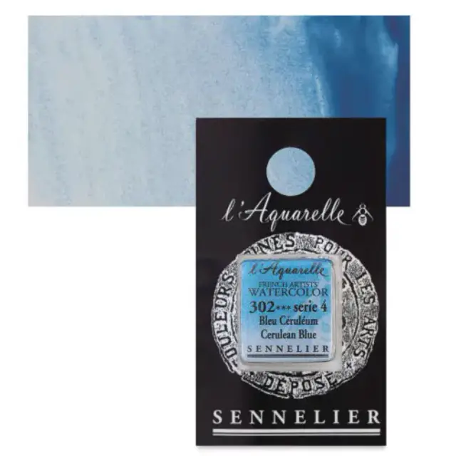 Χρώμα Ακουαρέλας Sennelier l Aquarelle Half Pan - 302 Cerulean Blue