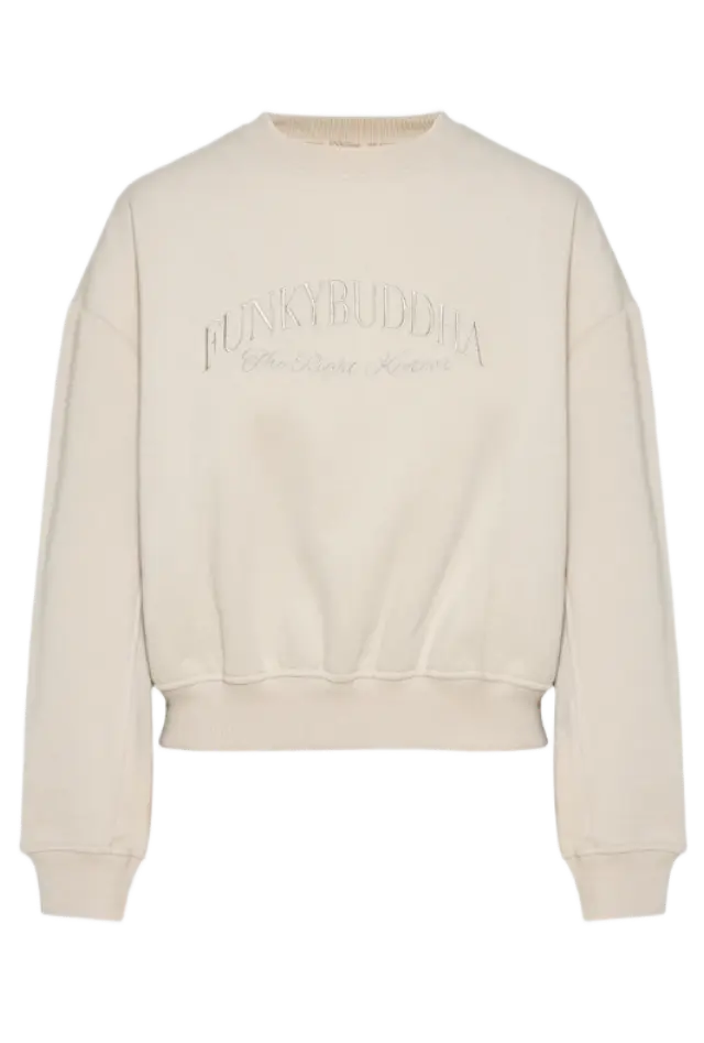 FunkyBuddha γυναικεία loose φούτερ μπλούζα με κεντημένο logo FBL014-120-06-3