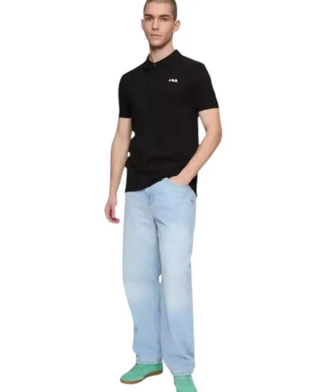 Fila - Ανδρικό Polo T-shirt Slim Fit FAM0717-80010 Μαύρο 3