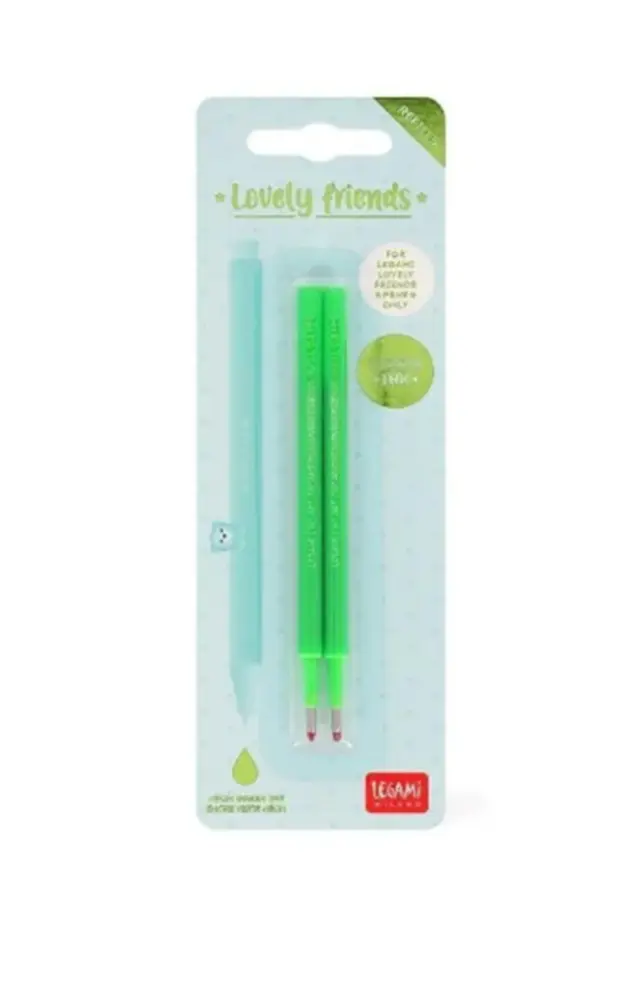 Legami Σετ 2 Ανταλλακτικά για Στυλό Gel - Lovely Friends - Neon Green
