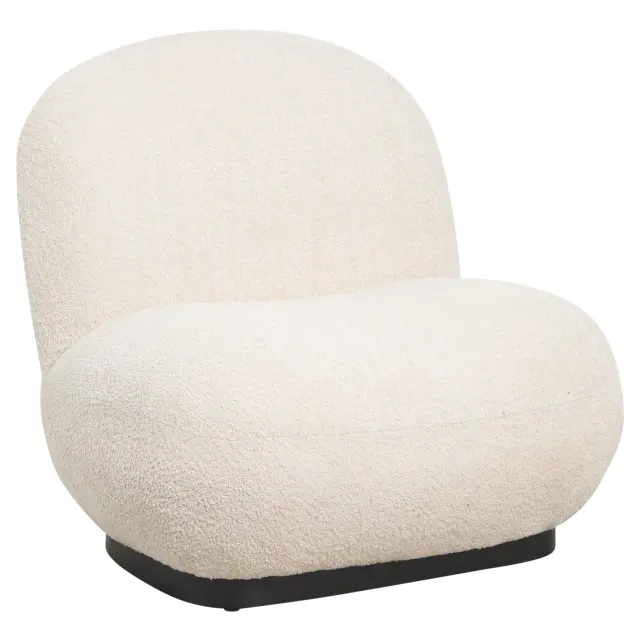 Πολυθρόνα Beany εκρού μπουκλέ ύφασμα 85x82x77 εκ.