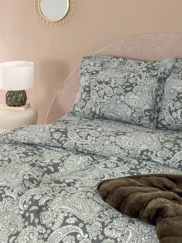 Ζεύγος Μαξιλαροθήκες 52x75+5 Oxford Ivy Palamaiki IS811 Green 100% Βαμβακοσατέν 2