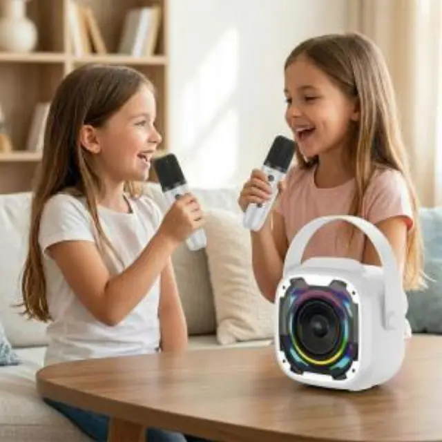 Φορητό Ηχείο Bluetooth Blavec WS-08 Karaoke Idol με 2 Μικρόφωνα 8W Λευκό N71055 2