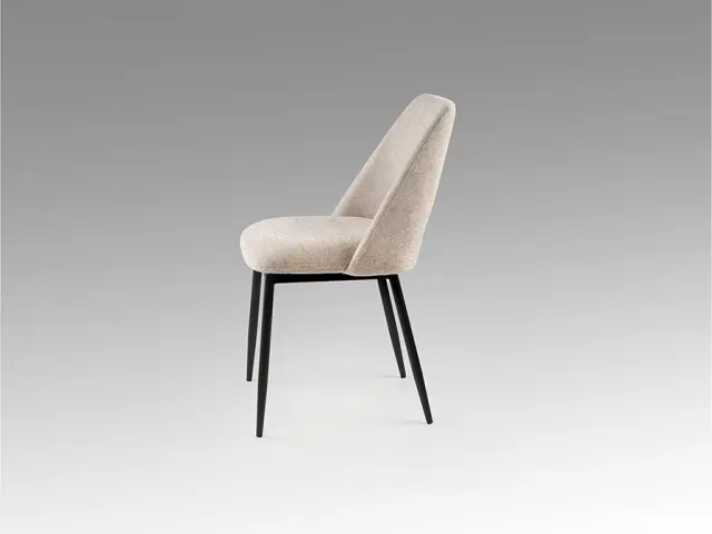 Rita Καρέκλα Τραπεζαρίας Beige Με Μαύρα Μεταλλικά Πόδια Μαύρο Μπεζ 3