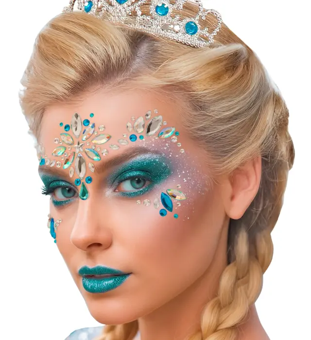 Αυτοκόλλητα Προσώπου με Κρυσταλλάκια Ice Princess (Widmann) (W-15602) 2