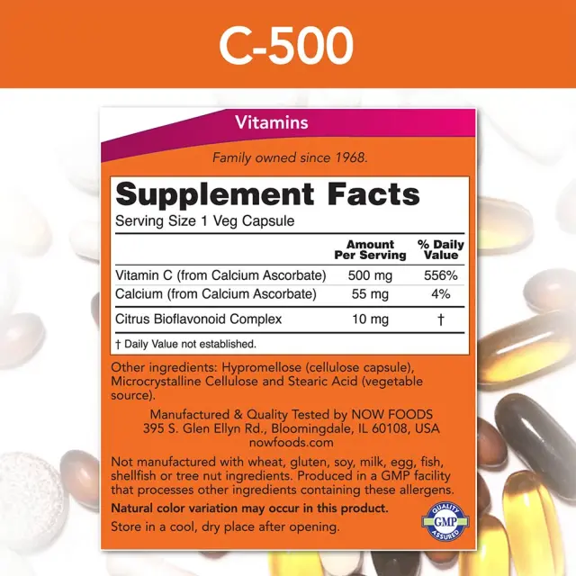 Now Foods Vitamin C-500 Calcium Ascorbate-C 2