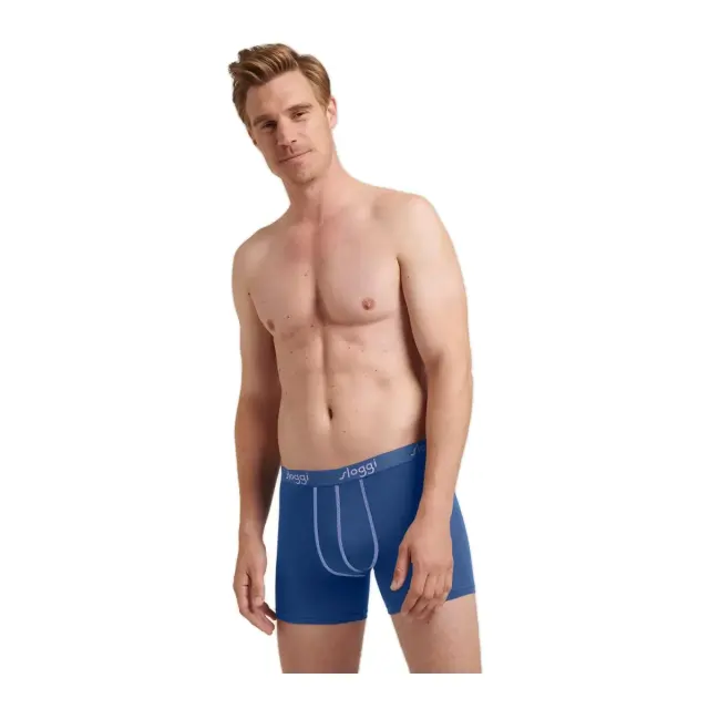 Sloggi Ανδρικό Boxer Start Short Box - Διπλό Πακέτο, Χρώμα Μπλέ-Λιλά - M 2