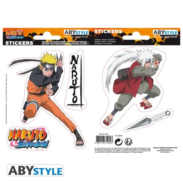 Σετ αυτοκόλλητα NARUTO SHP Stickers 16x11cm 2 sheets Naruto/Jiraiya ABYDCO151