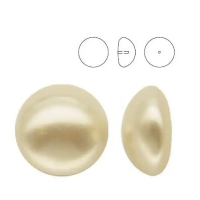 Swarovski 5817 Καμπουσόν Half Drilled Cream Pearl Ø10mm - 10τεμ