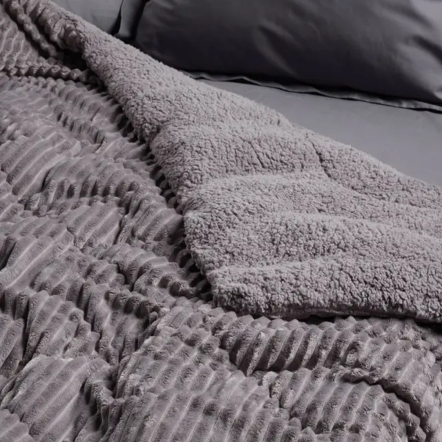 Das Home Κουβερτοπάπλωμα Sherpa υπέρδιπλο 1365 Grey 2