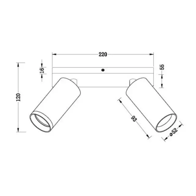 Διπλό Φωτιστικό Σποτ - Ράγα Lux Λευκό -2XGU10 SP712-2L VIV004563 2