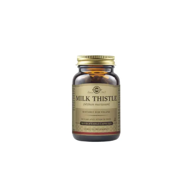 Solgar Milk Thistle Συμπλήρωμα Διατροφής Γαϊδουράγκαθου για Ενδυνάμωση & Προστασία του Ήπατος, 50 φυτοκάψουλες